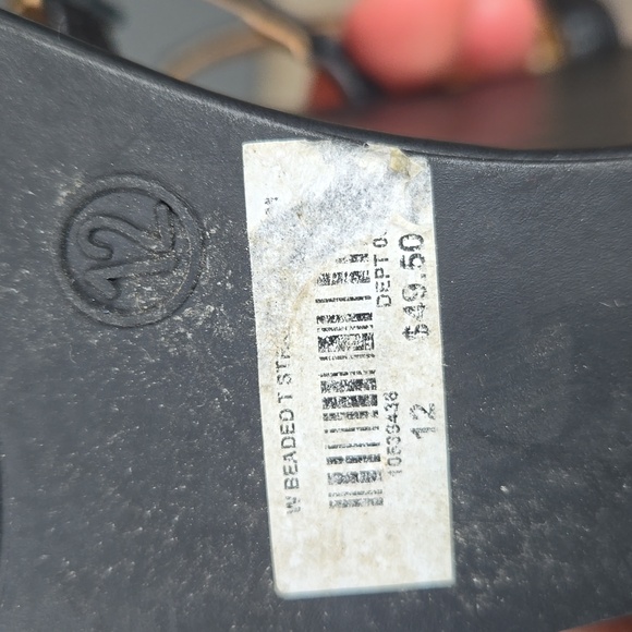 Torrid black t-strap multi-coloured beaded platform wedge sandals, size 12W - Picture 13 of 13